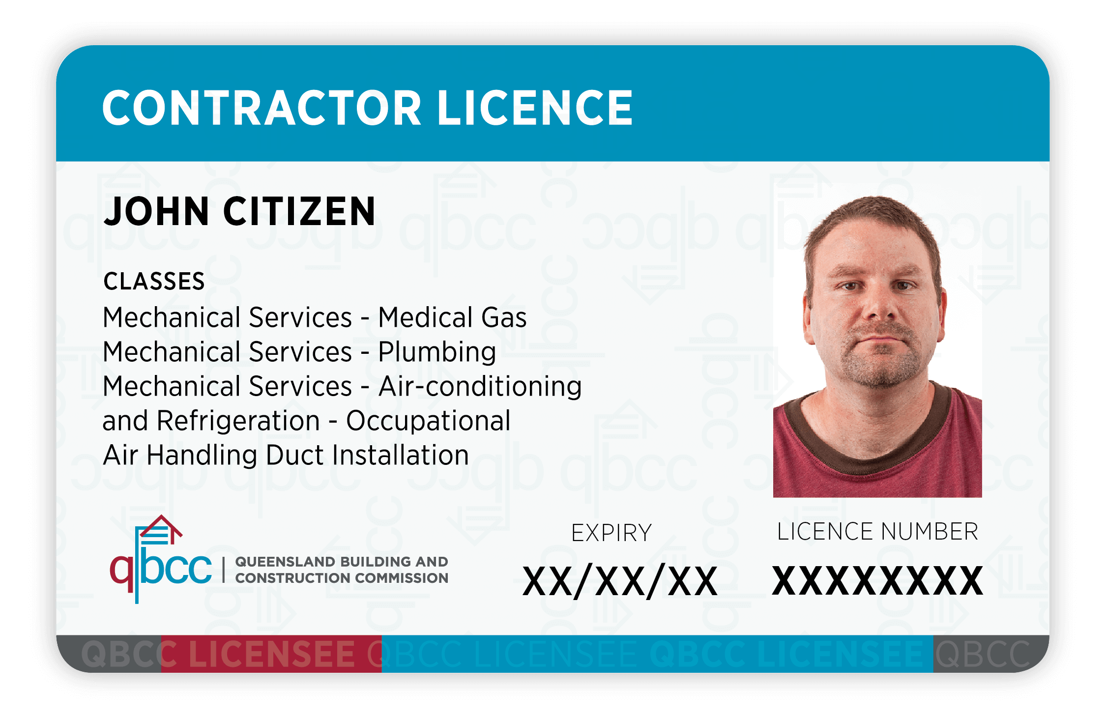 Digital licence contractor card image