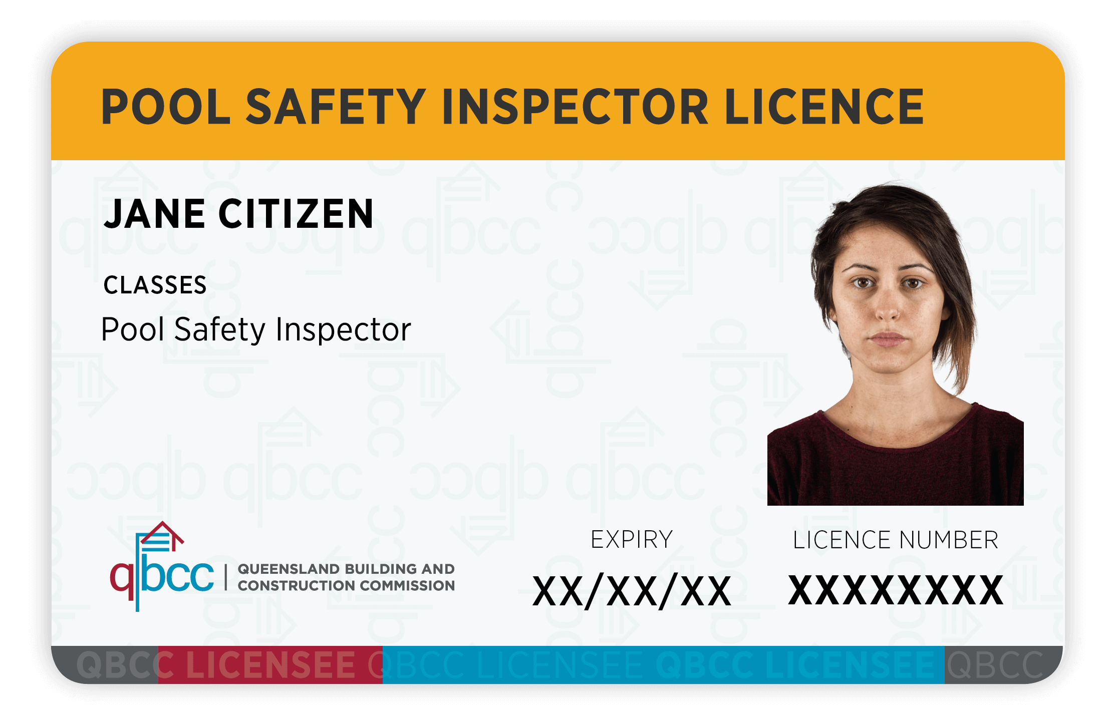 Digital licence pool safety inspector card image